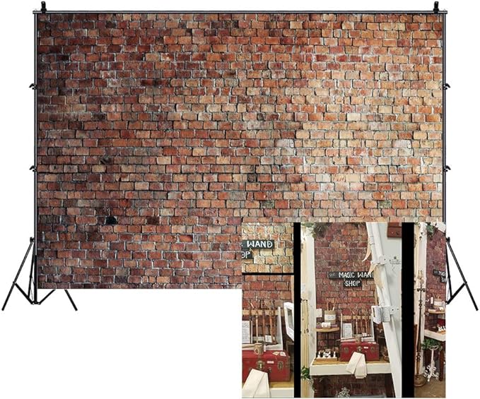 7x5ft Vintage Red Brick Wall Photo Backdrop for Photoshoot Old Brickwall Backdrops for Photography Newborn Baby Girls Adults Portrait Baby Shower Wedding Background Wallpaper Photo Studio Props by Unknown