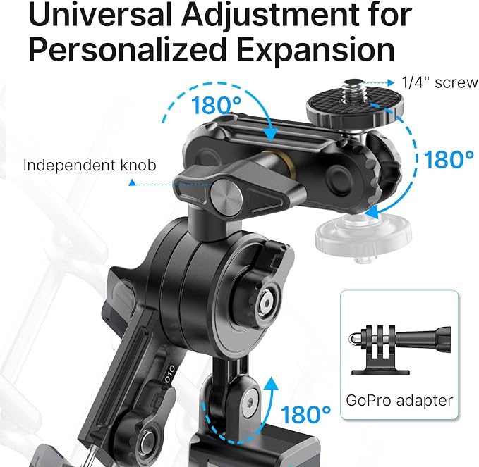 jusmo CM010 Cell Phone Fence Mount Game Changer Mounting Kit for GoPro, iPhone, AKASO, DJI Osmo Action, Insta360, Mevo Start for Recording Baseball Softball Tennis Gamechanger Streaming Kit - Image 4
