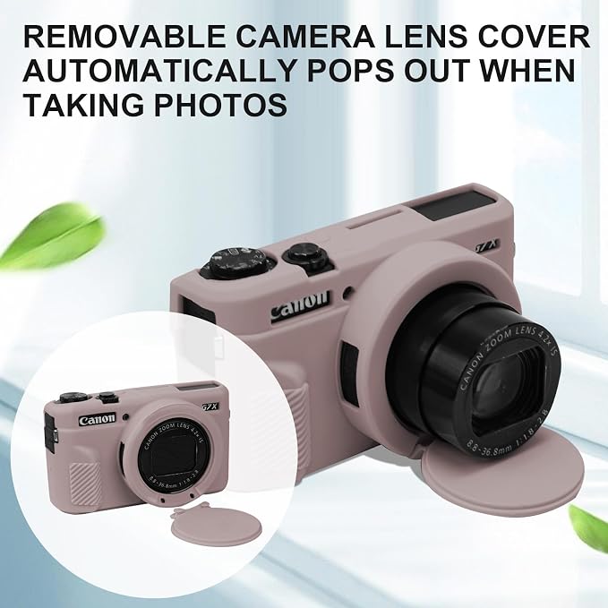 Case with Removable Lens Cover for Canon G7X Mark II/G7XII Camera(Gray) | Soft Silicone Camera Protective Case,Slim Fit,Anti-Scratch,Dustproof,Shockproof,Camera Accessories,For Travel,Daily Use - Image 4