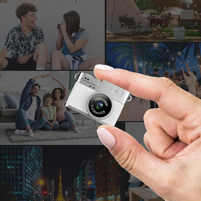 LKT 1080P Mini Keychain Camera with 32GB Card & OTG Adapter, Portable Pocket Digital Camera with Retro Filters & Screen, Tiny HD Camcorder for Phone Transfer, Travel, Kids, and Gifts - Image 7