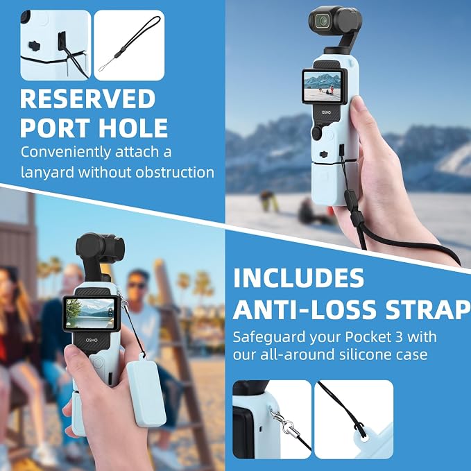 BRDRC Pocket 3 Silicone Cover, For Xtra Muse Protective Case Lens Protector Scratch-Resistant Sleeve Skin Compatible with DJI OSMO Pocket 3 Creator Combo/For Xtra Muse Accessories(Purple) - Image 6
