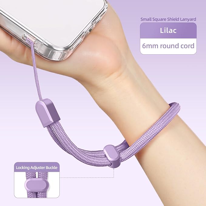 2 Pc Phone Wrist Strap Charm Anti-Lost Lanyard Hand Wristlet Finger Grip Strong Durable Adjustable for Women Men Universal for iPhone Camera Keychain USB Flash Drive Wallet ID Tag Puple Pink - Image 2