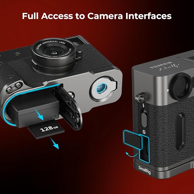 SmallRig X Half L-Shaped Grip for FUJIFILM X Half Camera, Built-in Quick Release Plate for Arca, Lightweight Ergonomic Silicone Handle with Hot Shoe Cover (Charcoal Silver) - 5217 - Image 6