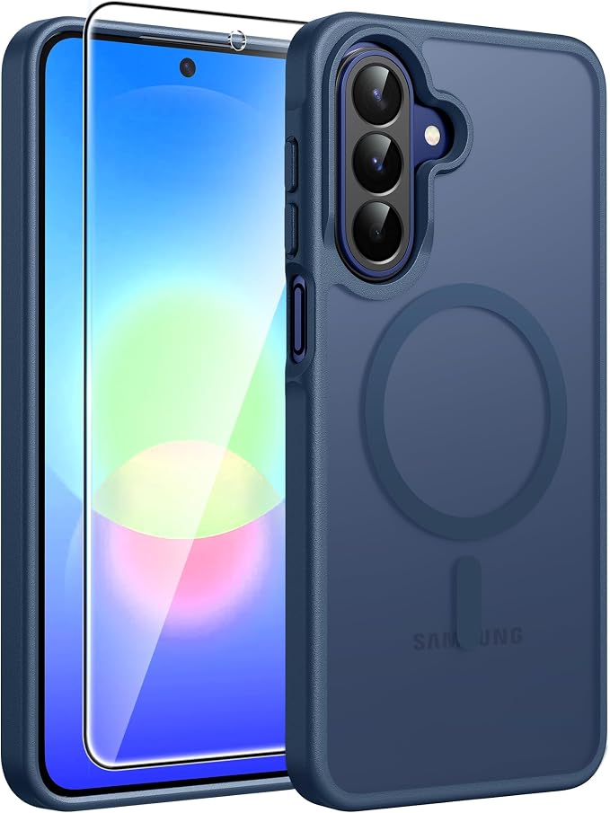 FNTCASE for Galaxy A27 5G Phone Case, Fit for Magsafe, Screen Protector | Translucent Matte, 14FT Military Grade Drop Protection, Slim Shockproof Protective, for Samsung A 27 4G Cover, Blue by FNTCASE