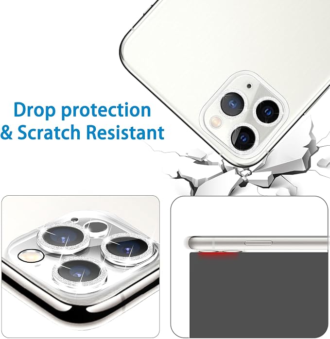 3 Pack Dengduoduo Tempered Glass Camera Lens Protector for iPhone 11 Pro 5.8" & iPhone 11 Pro Max 6.5", Bling Sparkle, Ultra HD, 9H Hardness, Anti-Scratch, Case Friendly, Easy to Install [No Affect on Night Shots] - Image 5