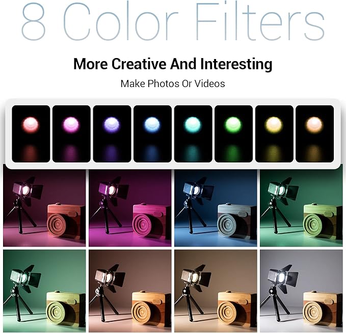 SmallRig 3 Pack RM01 Mini LED Video Lighting Kit, Lume Cube Camera Light | Dimmable 5600K CRI95, Portable, Waterproof, with 8 Color Filters, Barndoor, Diffuser, for Macro Photography, Stop Motion - Image 7