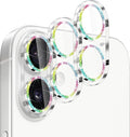 Dengduoduo 3 Pack Camera Lens Protector for iPhone 17, Tempered Glass, Ultra HD, 9H Hardness, Anti-Scratch, Case Friendly,[No Affect on Night Shots], Glitter Colorful by Dengduoduo