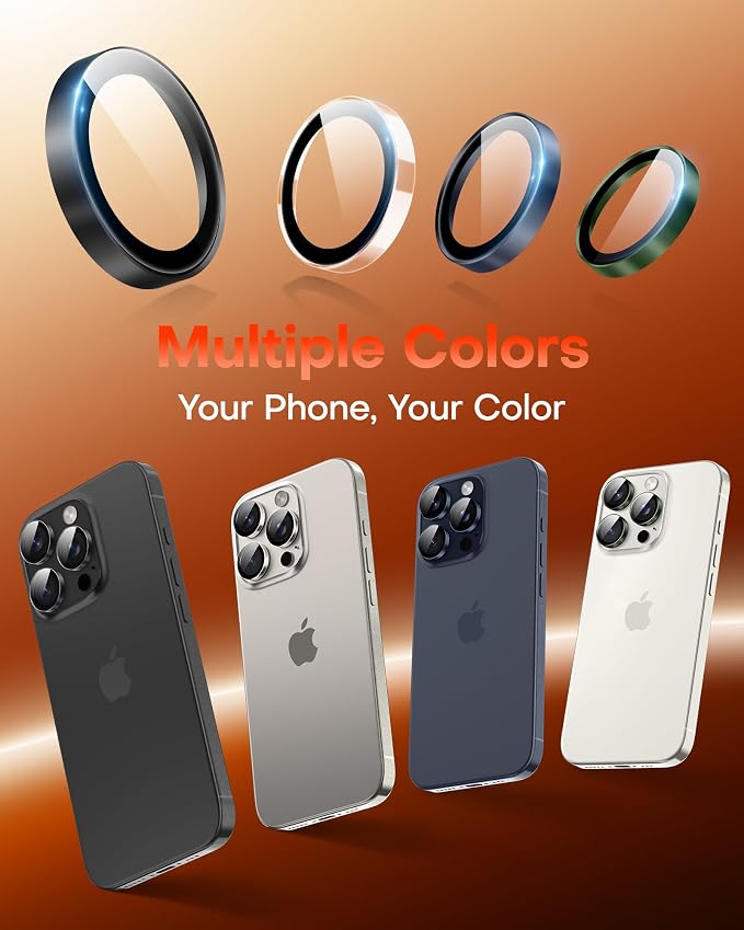 TOCOL for iPhone 15 Pro Max Camera Lens Protector/iPhone 15 Pro Camera Lens Protector Tempered Glass HD Individual Scratch Resistant Cover Accessories Case Friendly 2 Pack（Alpine Green） - Image 8
