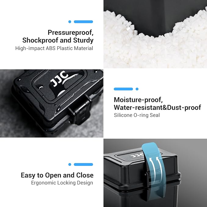 JJC Portable Camera Battery Memory Card Case,Battery Holder Organizer Box for 2x Canon LP-E17 LP-E12 LP-E10 Fuji NP-W126 NP-W235 Nikon EN-EL14A EN-EL25 Sony NP-FZ100 NP-FW50 DMW-BLG10 Battery and More - Image 4