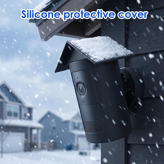 Silicone Protective Cover Case compatible with Ring Outdoor Cam Plus, Anti-Scratch & Glare, UV-Resistant, Weatherproof Protective Skin for Full Protection (Black) - Image 5