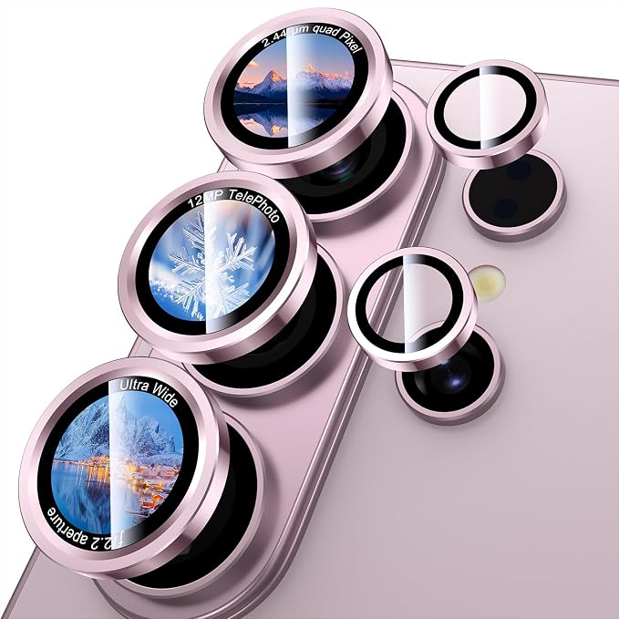 Uyiton for Samsung Galaxy S26 Ultra Camera Lens Protector, Unique Design | Case-Friendly, Ultra-Thin, Military-Grade Sapphire Glass with Aluminum Metal Rear Camera Screen Cover, Pink - Image 7