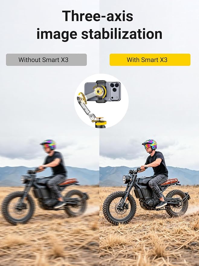 AOCHUAN Smart X3 360° Pan Rotation Gimbal Stabilizer for iPhone w/Remote | 20" Extension Rod & One-Touch Open Tripod, Phone Gimbal w/Magnetic Remote for Vlogging, Travel, Face/Object Tracking in APP - Image 5