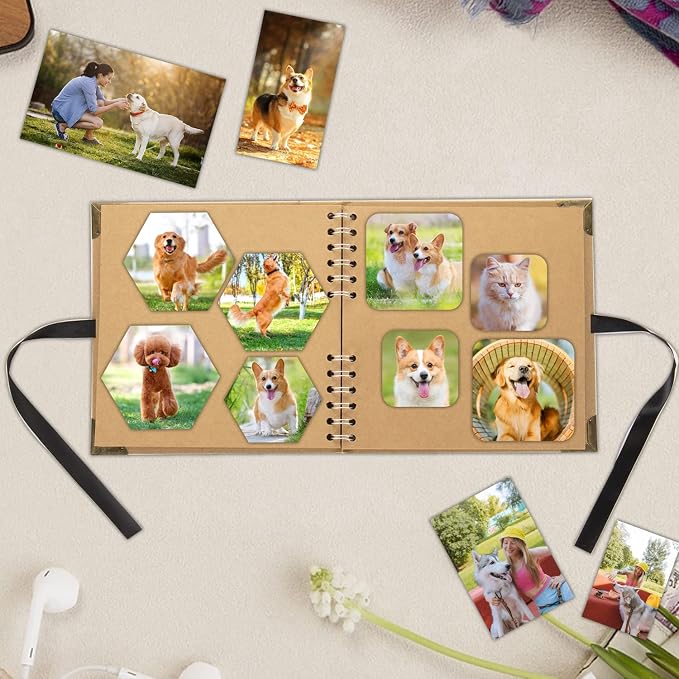 LOYALBOOK 8 x 8 inch DIY Scrapbook Album 60Pages For Wedding Family Photo | Nice Thick Sturdy&Well-Made Good Value Craft Parties Birthday Dinners Graduation Ceremonies Diplomas Storage - Image 4