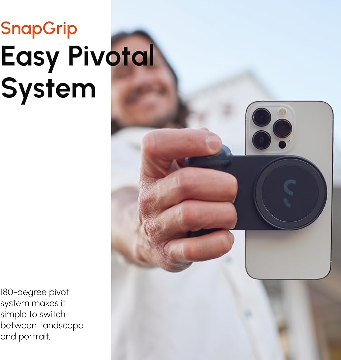 ShiftCam SnapGrip Essential – Magnetic Phone Camera Grip with Wireless Shutter Button & Tabletop Dock – Compatible with iPhone & Android (Stone) - Image 5