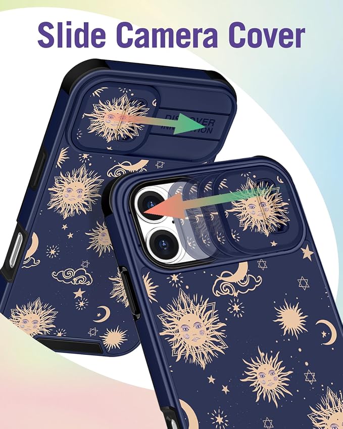 Buleens for iPhone 16 Plus Case 6.7 Inch - with Ring Stand & Camera Cover Aesthetic Cute Designed for Women Girls Girly Kawaii Sun Moon Stars Phone Case for iPhone 16 Plus Compatible with Magsafe - Image 3