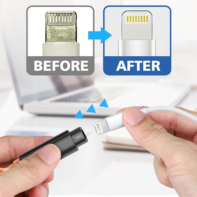 iPhone Cleaning Kit for Charging Port Cleaner, Cleaner Kit for AirPod Phone | Multi-Tool, iPhone Cleaner, Repair Lightning Cable USB C Speaker Charger iPad Connector, Compact Portable, with Storage Case - Image 4