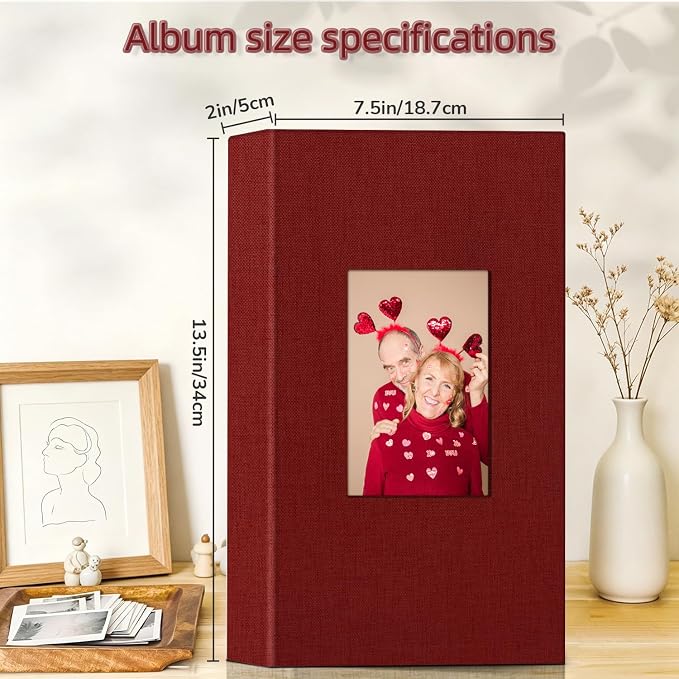 Popotop Photo Album 4x6-300 Photos Linen Cover Photo Books with 300 Horizontal Pockets,Slip-in Picture Albums for Family Wedding Anniversary Baby Vacation Pictures - Image 4
