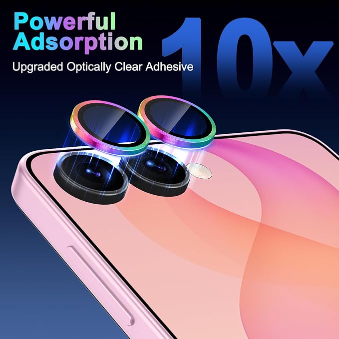 Meshine for Samsung Galaxy Z Flip 8 Camera Lens Protector,Scratch Proof,Strong Adsorption,9H Hardness with Metal Ring Camera Cover,Ultra Thin Case Friendly,Accessories Lens Protector,Colorful - Image 4