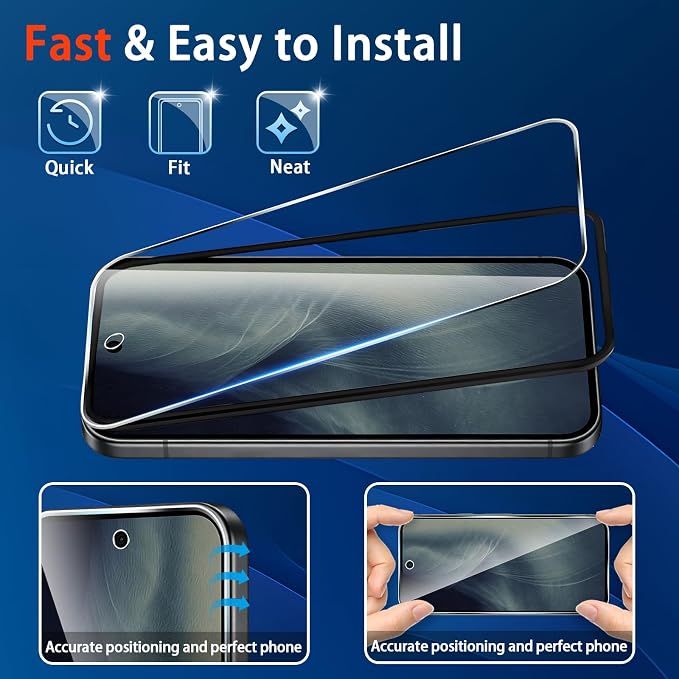 Glass Screen Protector for Google Pixel 11 with Camera Lens Protector | （3+2 Pack） 9H Tempered Glass,Fingerprint Unlock,Anti-Scratch,Bubble Free,Case Friendly - Clear - Image 8