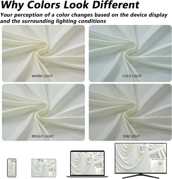 50x12 ft Ivory Backdrop Curtains for Weddings Parties, Birthdays and Photos | 10 Panels 5x12 ft, Wrinkle-Free Polyester Drapes, Washable, Ironable, 4 in Rod Pocket for Baby Showers Photography Background - Image 2