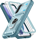 Gritup for Samsung Galaxy S22+ Plus Case with Screen Protector*2, Galaxy S22 Plus Case Build in 360° Rotating Ring Kickstand, Military Grade Protective Case for S22 Plus Phone, Green by Gritup