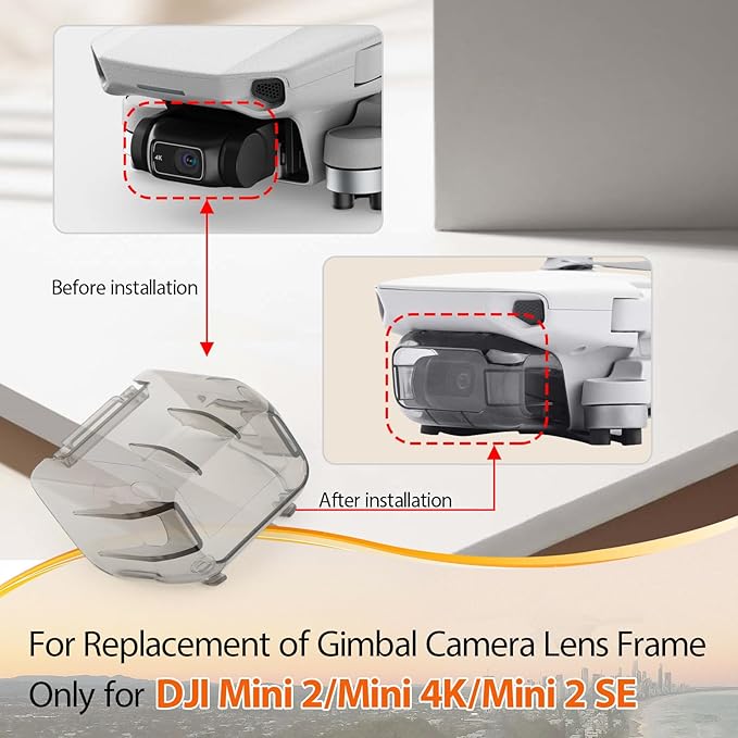 for DJI Mavic Mini 4K Gimbal Camera Protector Lens Dustproof Replacemen for DJI Mini 2/Mini 4K/Mini 2 SE Gimbal Camera Lens Cover Cap Drone Accessories Parts (Black Transparent) - Image 5