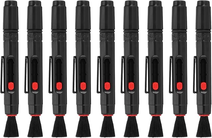 PATIKIL Camera Dusting Brush, Multifunction Cleaning Brush Keyboard Lens Cleaning Pen Screen Lens Cleaner for Vinyl Records, LP Scan, SLR & Computer Screens,9 Pcs Red by PATIKIL
