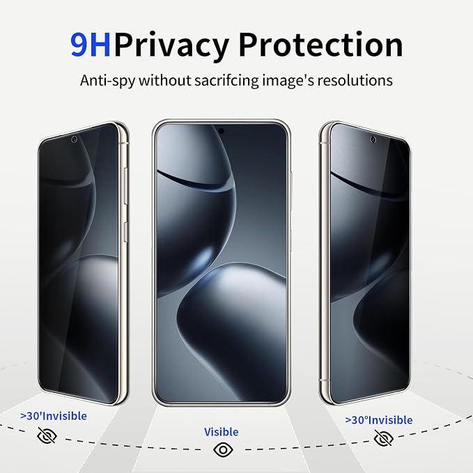 Privacy Screen Protector & Camera Lens for Galaxy S25 Plus 5G | 3+2 Pack, Anti-Spy, 9H Hardness, Support Fingerprint Unlock, Tempered Glass - Image 2