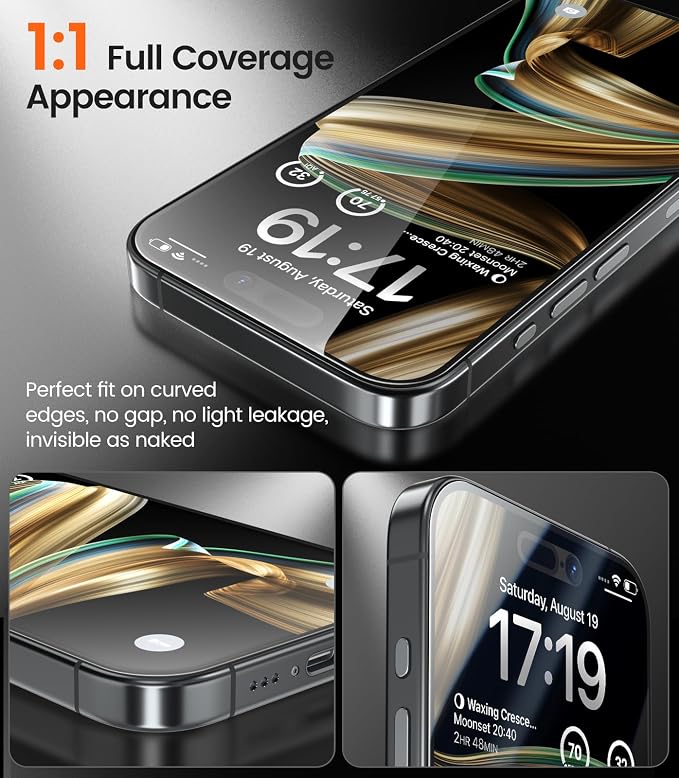 EZ-GLAZ-4 Pack for iPhone 15 Pro Max Screen Protector (6.7") HD Clear | 12FT Military Grade Shatterproof, TOP 9H+ Tempered Glass Film with Flawless Fit Box, Scratch Resistant, Bubble-Free - Image 3