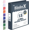 BinderX 3 Ring Binder 1.5 Inch, 1.5" Clear View Binder, Dark Blue, Letter | Extra Durable, PVC-Free, Customizable, Interior Pockets, 325-Sheet Capacity, Eco-Friendly, Reinforced Hinge, School, Office by Sooez