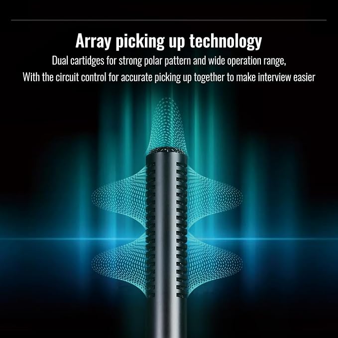 TAKSTAR SGC-578 XLR Shotgun Mic, Dual Polar Patterns & Power | Cardioid/Hypercardioid Switch, AA Battery/48V Phantom Power, Alloy Build, High Sensitivity, XLR Cables & Windscreen Included - Image 4