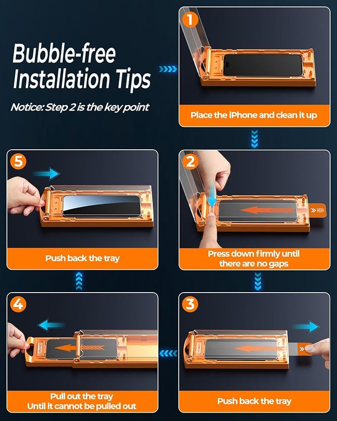 2+2 Packs for iPhone Air Screen Protector,with Camera Lens Protector | [TOP 9H+ Glass][Zero Bubble][10X Military Protection] iPhone Air Tempered Glass Full Edge Coverage, HD Clear, Case-Friendly - Image 8