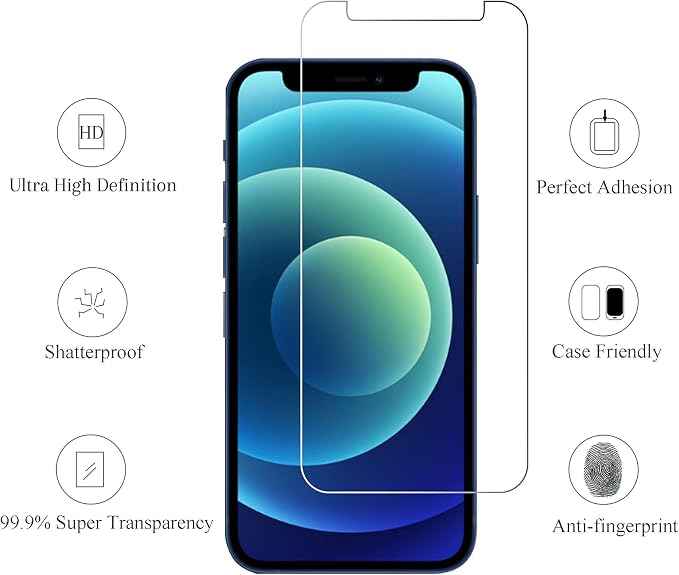 Ailun 3 Pack Screen Protector for iPhone 12 Mini 2020 | 5.4 Inch, Tempered Glass - Image 2