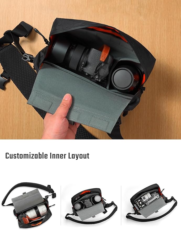 TACTICAL_GEEK TCM9 Backpack Insert Camera Organizer, Flexible Modular Storage for Photography Gear with Magnetic Flap, Foldable Hook Panel for Backpack Accessories Storage(Grey) - Image 5