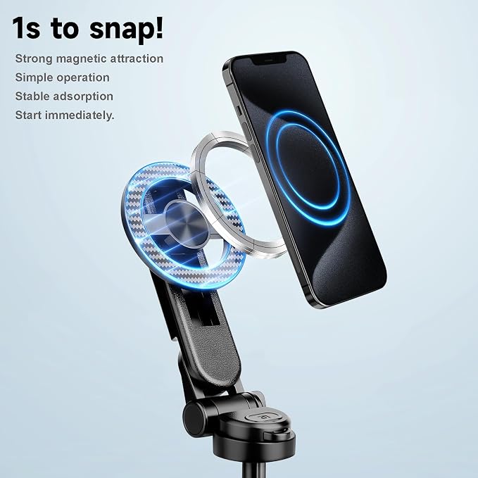 2026 5-in-1 Magnetic Selfie Stick with Remote, 16 inches | 360° Rotation, Transforms into Mini Tripod/Camera Grip/Handheld Stabilizer/Phone Stand, For Cell Phone - Image 2