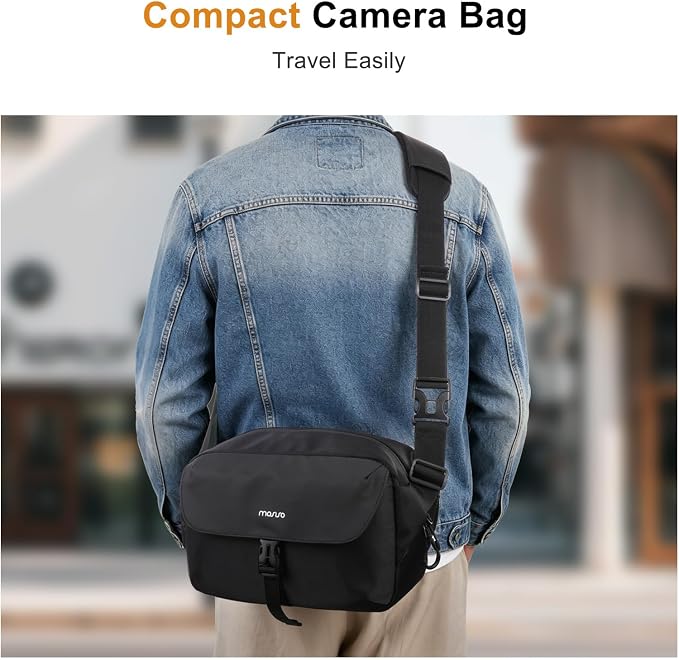 MOSISO Camera Bag Camera Photographers Bag, Shoulder Photography Bag, Black | DSLR/SLR/Mirrorless Waterproof Padded Camera Case with Flap Pocket Compatible with Canon/Nikon/Sony/Fuji, Black - Image 6