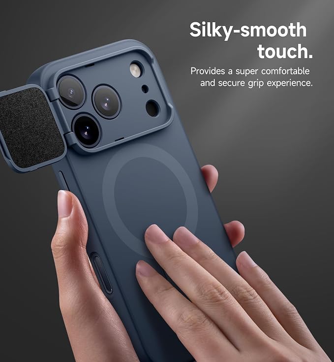 SURITCH for iPhone 17 Pro Case with Camera Control Cover, Camera Cover and Adjustable Kickstand, Compatible with MagSafe, Shockproof Bumper Protective Cases 6.3 Inch, Blue - Image 8