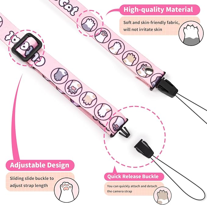 VOVMOEYA Camera Strap for Cute Camera,Camera Lanyard Neck Strap for mini Camera,Cute Camera Strap for Fujifilm mini Camera - Image 2