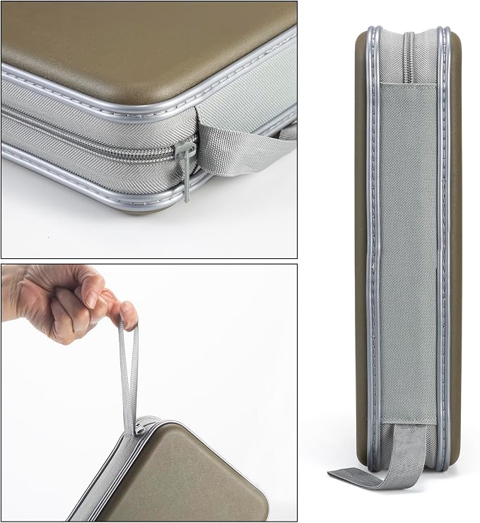 alavisxf xx CD Case, 96 Capacity Hard Plastic Organizer Wallet for Car | CD DVD Holder, Portable Hand Strap, Zipper Closure, Anti-Slip Scratch-Resistant Sleeves, Disc Storage, for Home Office Travel - Image 2