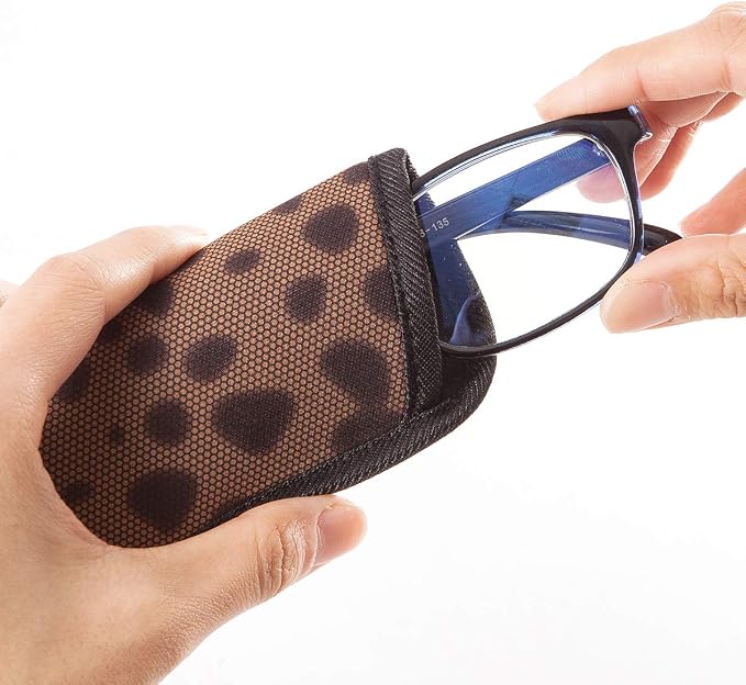 TRIUMPH VISION 3 Pack Reading Glasses Pouch Soft Case Eyeglass Sleeve Slim | Alternative to Bulky Case in bag, Lightweight Lined Padded Protect Optical lens Slip in, Cute Pattern Portable for Daily Use - Image 5