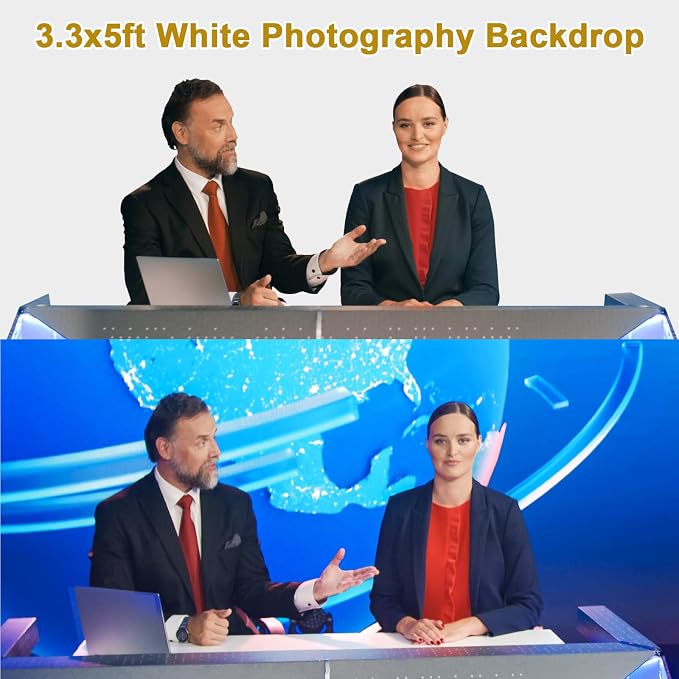 3.2x5ft White Screen Backdrop Small, Non-Reflective Fabric Backdrops | Wrinkle Resistance Seamless Background Curtain, White Photography Background for Streaming, Studio Portrait Shoots - Image 8