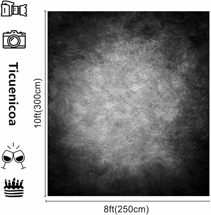 8x10ft Abstract Black Gray Portrait Photography Backdrops Photo Studio Prop Background for Children Adult - Image 4
