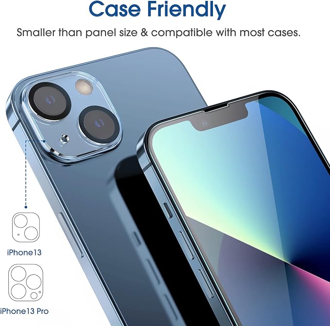 amFilm OneTouch for iPhone 13/13 Pro Screen Protector 6.1" Tempered Glass | Auto-Alignment, 30s Install, Bubble Free, Scratch & Drop Protection, HD Clear, Camera Lens Protector[2+2 Pack] (13-6.1'') - Image 4