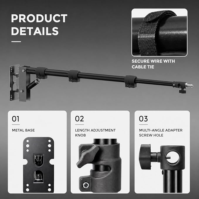 18” Ring Light with Wall Mount Stand and Wireless Remote, 4 Color Filters Bi-Color LCD Display 60W 3000-5800K CRI≥97 Light Ring for Video Recording/Photography/Beauty Shop/Tattoo/Barber | Bi-Color LCD Display 60W 3000-5800K CRI≥97 Light Ring for Video ... - Image 6