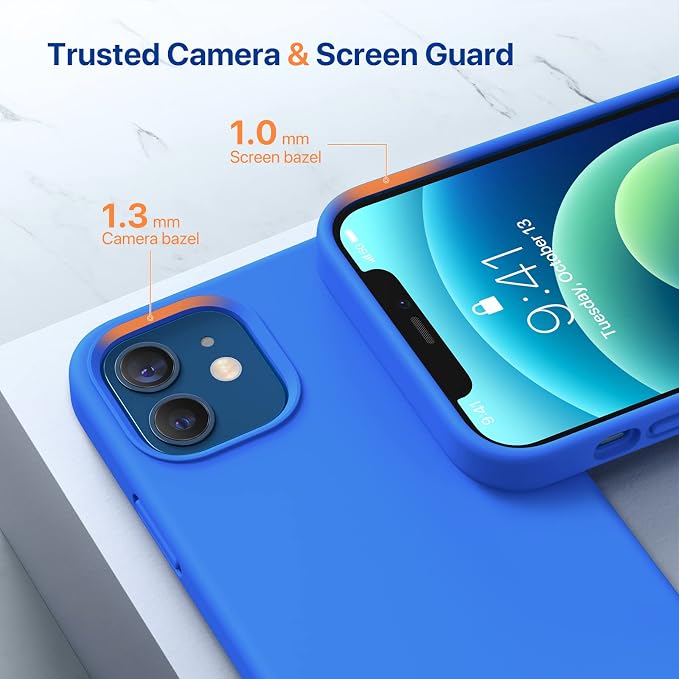 Miracase Silicone for iPhone 12 Case/iPhone 12 Pro Case, Mediterranean Blue | Liquid Silicone Gel Rubber Shockproof Drop Protection Phone Case for iPhone 12/12 Pro 6.1 inch - Image 5
