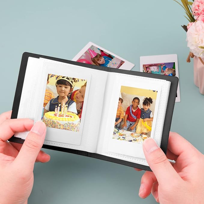 Ruibytree 52 Pockets Small Photo Album 2x3 for Instax Mini, Black, 2 Pack | Pocket-Size, PU Leather Cover, Snap Closure, Acid-Free Pages, Fits Polaroid 2x3 Photos, Kodak Mini Prints & ZINK Photos - Image 7