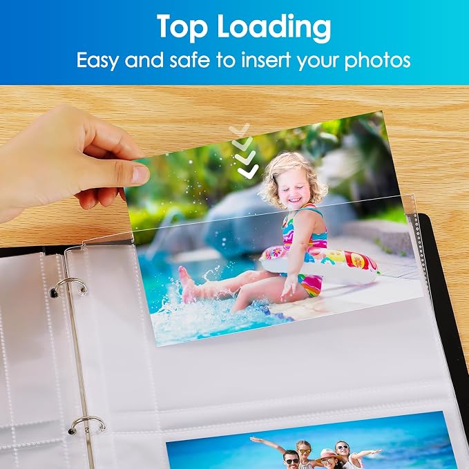 MaxGear 30 Pack 5x7 Photo Sleeves for 3 Ring Binder (120 Pictures),2 Pocket | Heavy-Duty Archival Page Protectors,Clear Photo Album Refill Pages,Plastic Recipe Cards Binder Sleeves with Pockets,Acid-Free - Image 6