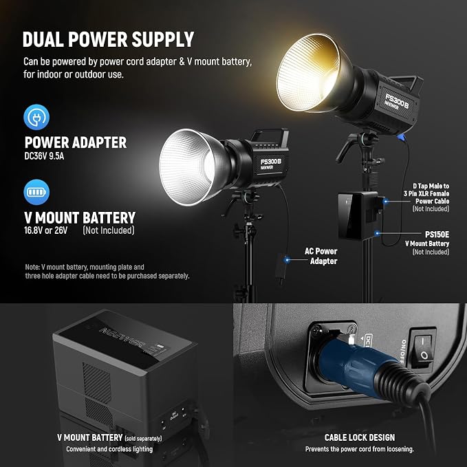 NEEWER FS300B 300W LED Studio Video Light, Bi Color COB Continuous Lighting with 2.4G/APP Control 44500Lux/1m 2700K-6500K CRI97+, 12 Scenes, Bowens Mount Spotlight for Photography Recording Streaming - Image 7