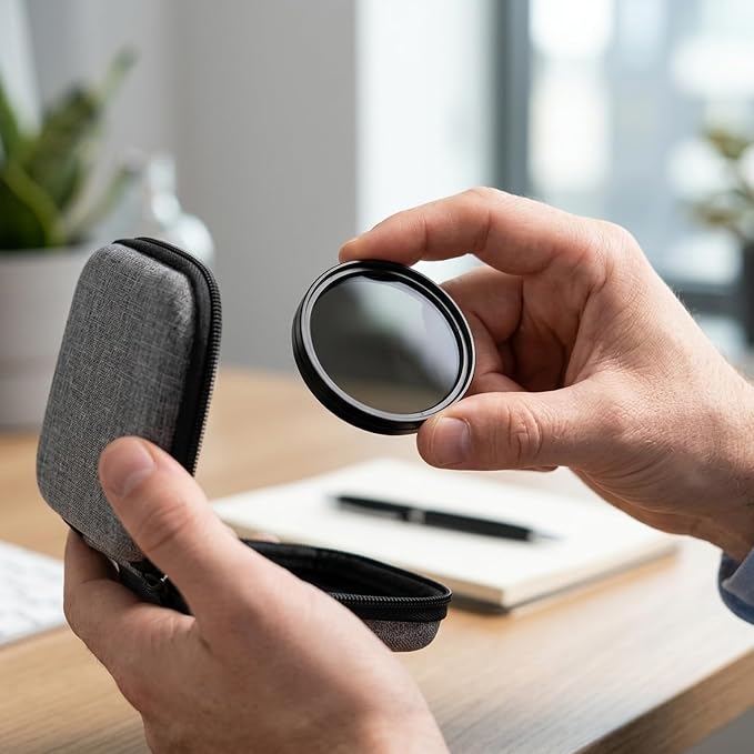 Anti-Glare Magnetic Phone Filter, 52mm Polarizing Lens for Smartphone Photography, Reduces Reflections Enhances Colors, Complete Kit with Test Card Cleaning Cloth Magnetic Rings and Storage Bag - Image 5