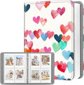 Fintie Photo Album For Fujifilm Instax Mini 2x3 Inch Films - 256 Pockets | For Fujifilm Instax Mini 13/12/11/99/40/Evo/Se/7+/Liplay Instant Camera, Photos Keepsakes, Kids Memory Book, Raining Hearts by Fintie